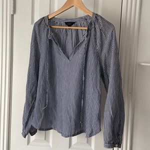 J Crew Striped Long Sleeve Blouse